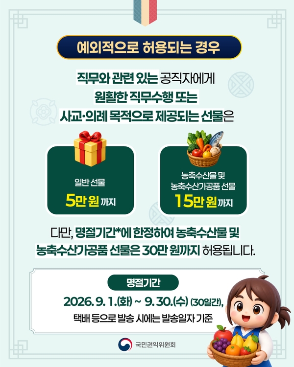 2026 추석 명절 청탁금지법 선물가액 적용범위 이미지 4