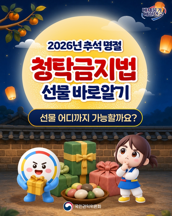 2026 추석 명절 청탁금지법 선물가액 적용범위 이미지 1