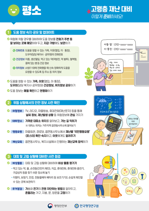 고령자 대상, 여름철 풍수해 국민행동요령 홍보 자료 이미지 1