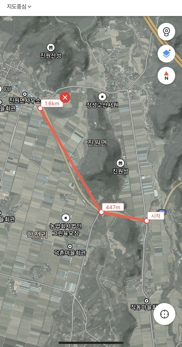 작동삼거리진원면사무소 1.6km 도로 안전성 보완 요청 이미지 1