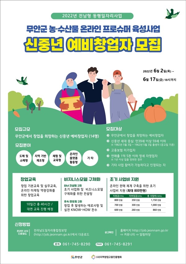무안군 농·수산물 온라인 프로슈머 육성사업 참여자 추가 모집 공고 이미지 1