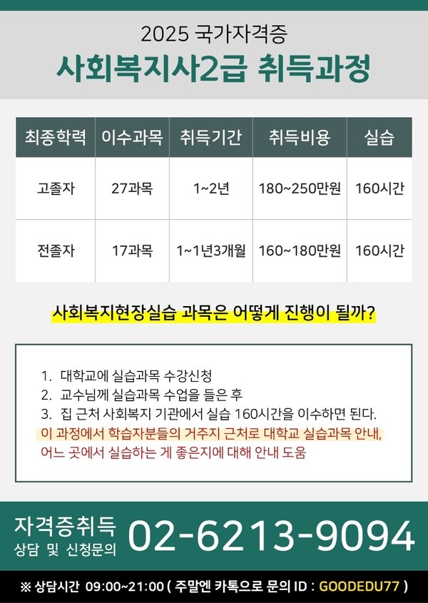 ★[국가자격증] 사회복지사2급! 국가고시로 개정 전 마지막으로 쉽게 취득하자 이미지 1