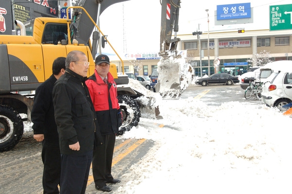 폭설(눈) 장성읍시가지 제설작업 현장