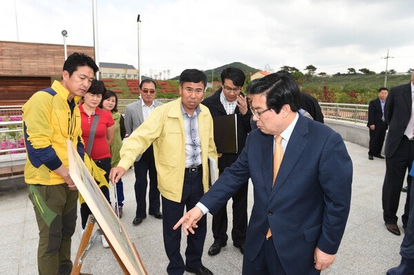 삼서면 유평지구 테마공원 현장 방문