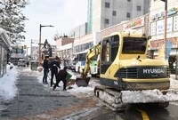 폭설 장성읍 시가지 제설 ...