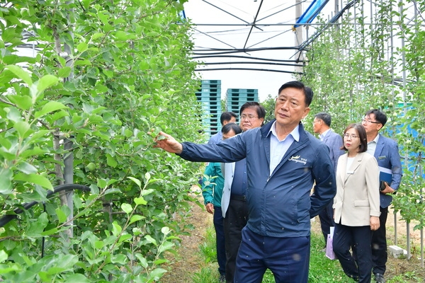 동화면 사과 재해 피해농가 방문