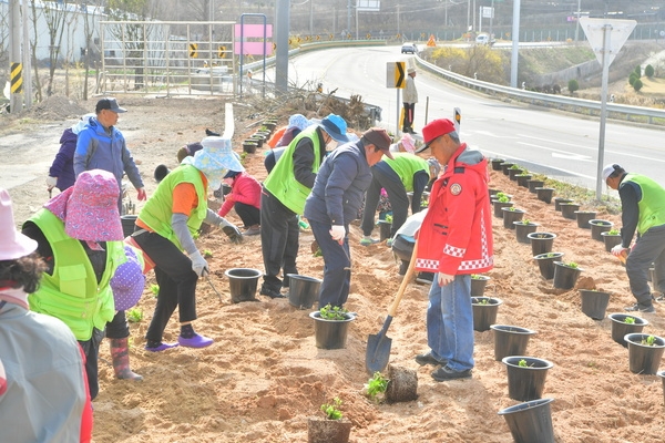 북일면 도로변 화단 가꾸기 격려