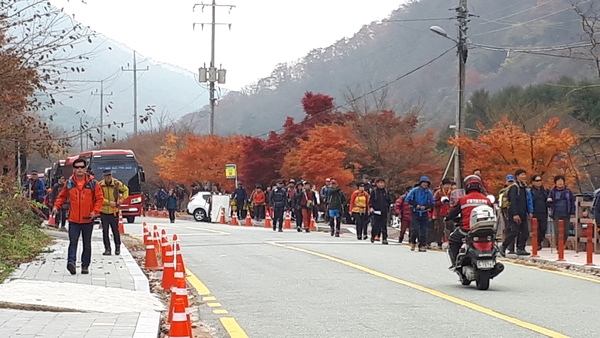 남창계곡을 찾는 인파